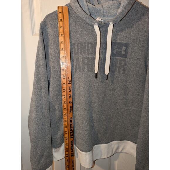 Under Armour Women's Medium Grey Fleece Long Sleeve Hoodie Zip Pocket Sweater - Picture 3 of 9